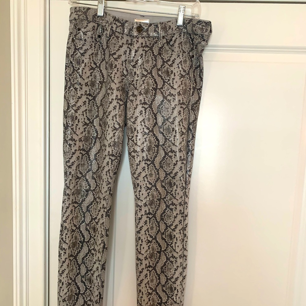 MOTHER snake faux leather skinny jeans